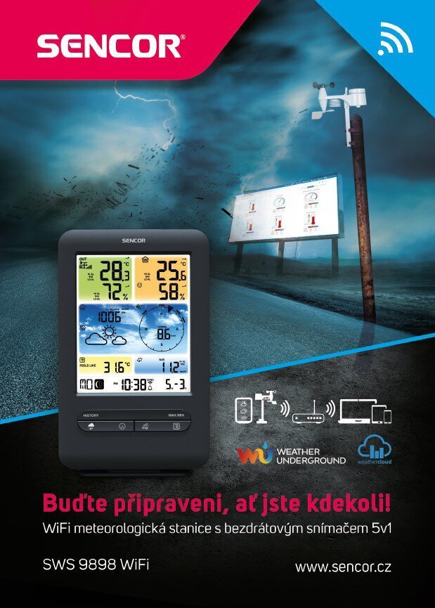 Ilmajaam Sencor SWS9898 WiFi-ga hind ja info |  Termomeetrid ja niiskuse mõõtjad | hansapost.ee
