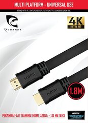 Piranha High Speed HDMI Cable 1.8M hind ja info | Juhtmed ja kaablid | hansapost.ee