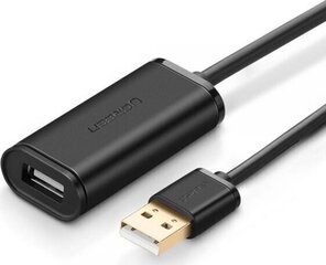 USB 2.0 pikenduskaabel UGREEN US121, aktiivne, 15 m, must hind ja info | Mobiiltelefonide kaablid | hansapost.ee