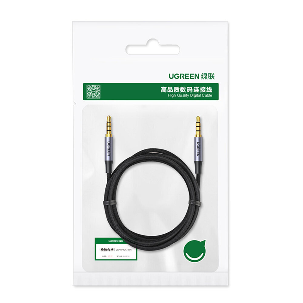 Ugreen cable AUX mini jack 3.5mm cable (male) - 3.5mm mini jack (male) 2m black (AV183) hind ja info | Mobiiltelefonide kaablid | hansapost.ee