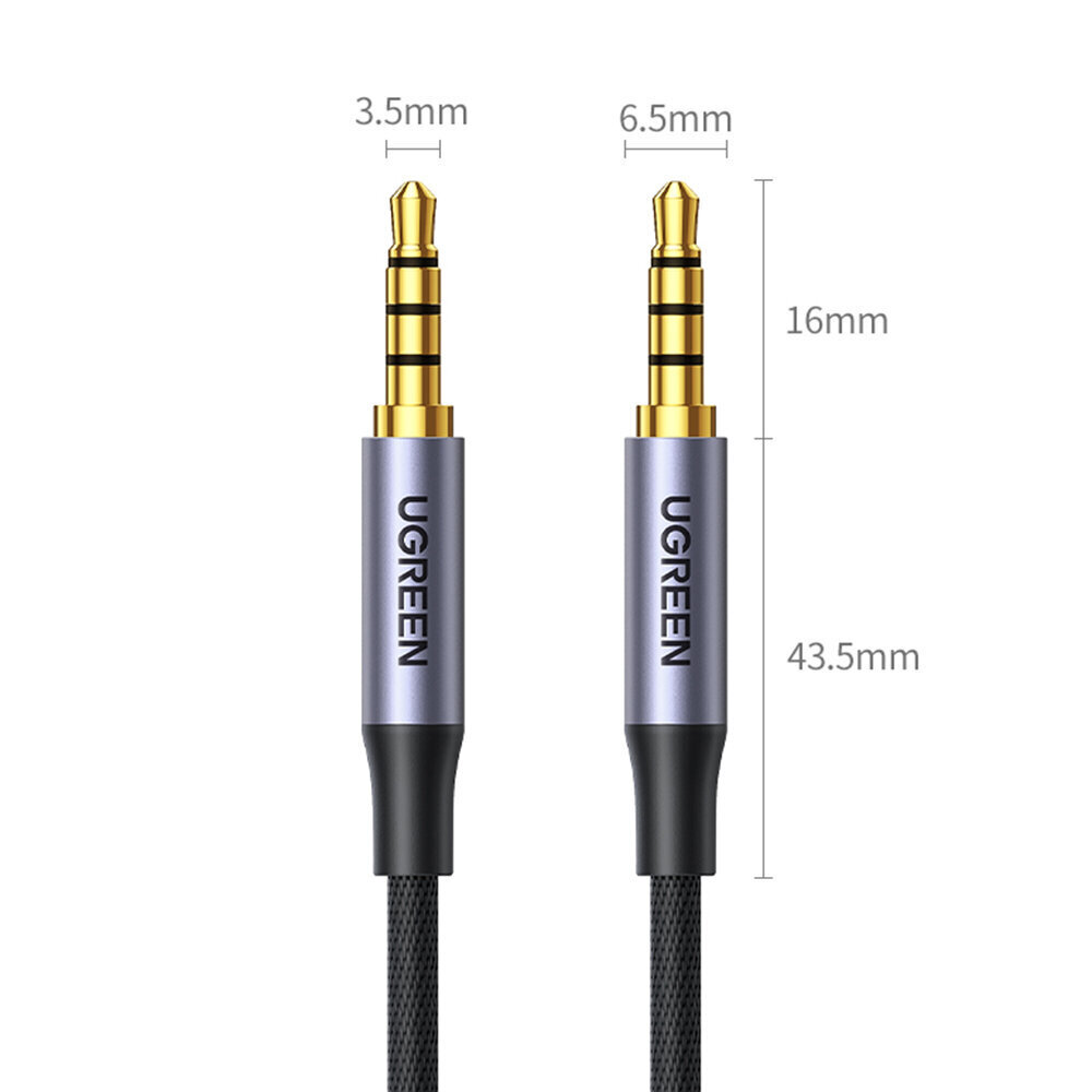 Ugreen cable AUX mini jack 3.5mm cable (male) - 3.5mm mini jack (male) 2m black (AV183) цена и информация | Mobiiltelefonide kaablid | hansapost.ee