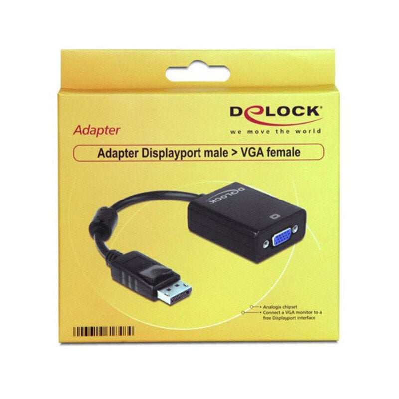 Adapter Delock Displayport(M)-> VGA(F) 12.5cm цена и информация | USB adapterid ja jagajad | hansapost.ee