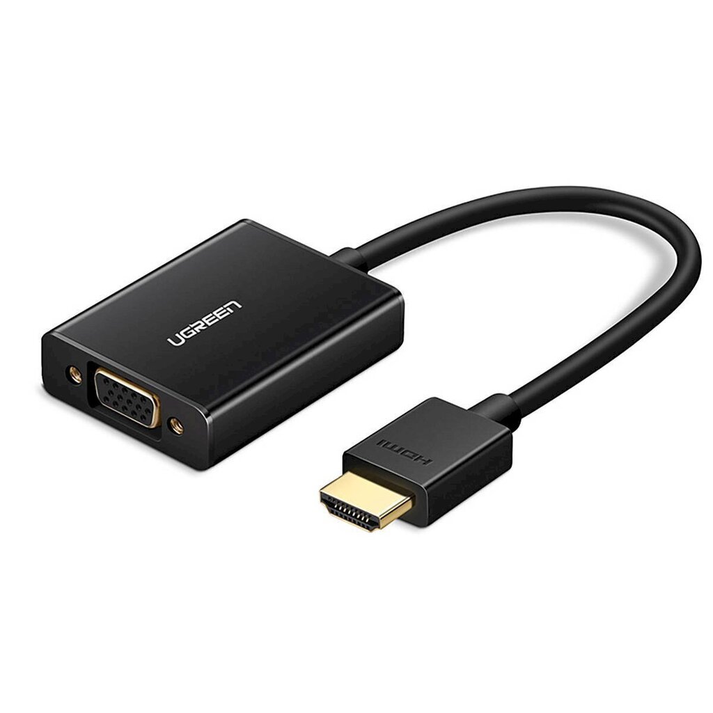 UGREEN MM102 HDMI to VGA adapter with audio (black) hind ja info | USB adapterid ja jagajad | hansapost.ee