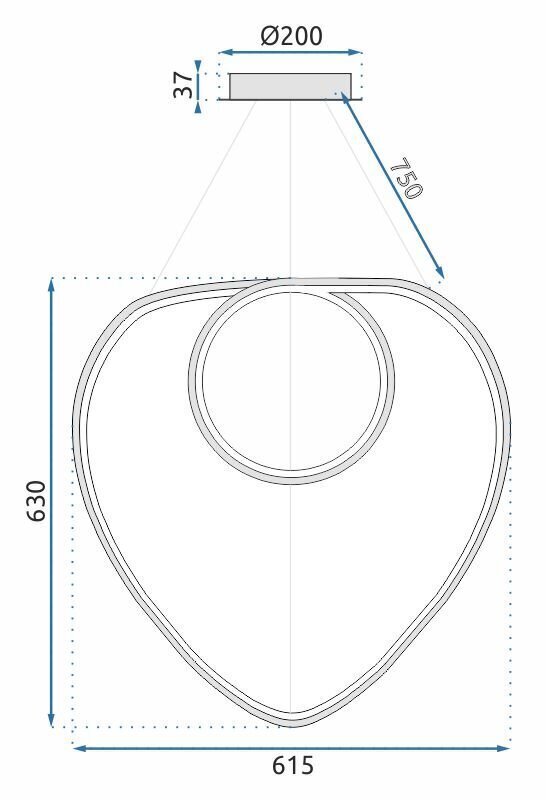 LED rippvalgusti puldiga Loop, Chrome hind ja info | Rippvalgustid | hansapost.ee