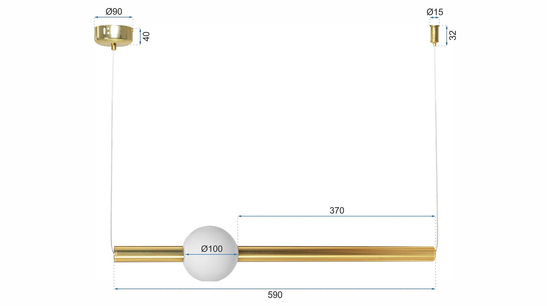 LED rippvalgusti Orionis II, Gold/White цена и информация | Rippvalgustid | hansapost.ee