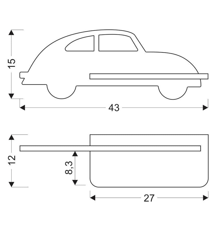 Candellux seinavalgusti koos riiuliga Kids Car hind ja info | Seinavalgustid | hansapost.ee