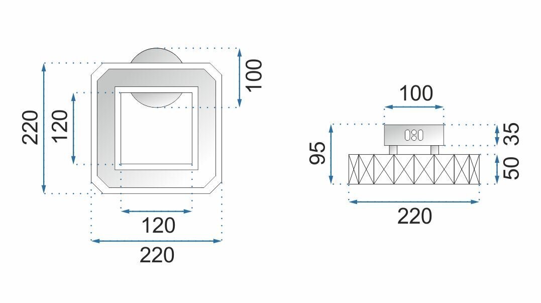 LED seinavalgusti Lux Crystal Square, 3000K цена и информация | Seinavalgustid | hansapost.ee