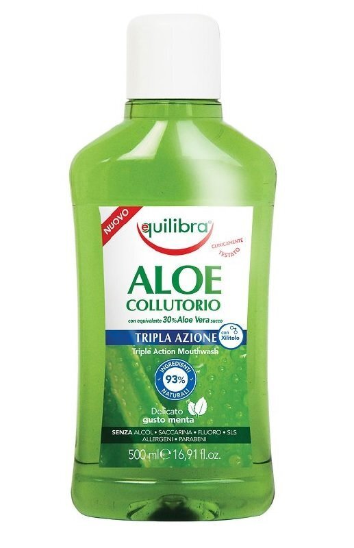 Suuloputusvedelik aaloeekstraktiga Equilibra Aloe Collutorio Triple Action 500 ml hind ja info | Hambaharjad, hampapastad ja suuloputusvedelikud | hansapost.ee
