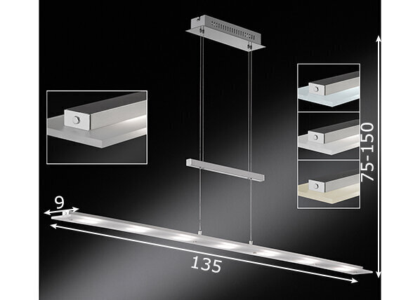 Laelamp Largo LED, nikkel/kroomitud hind ja info | Rippvalgustid | hansapost.ee