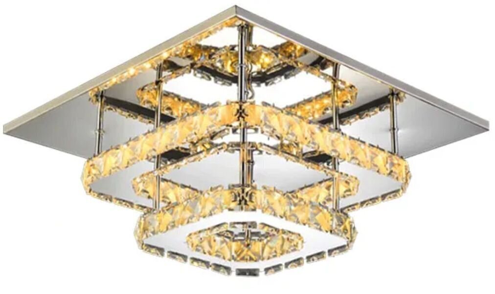 LED laevalgusti Crystal Square Double, 3000K цена и информация | Laelambid | hansapost.ee