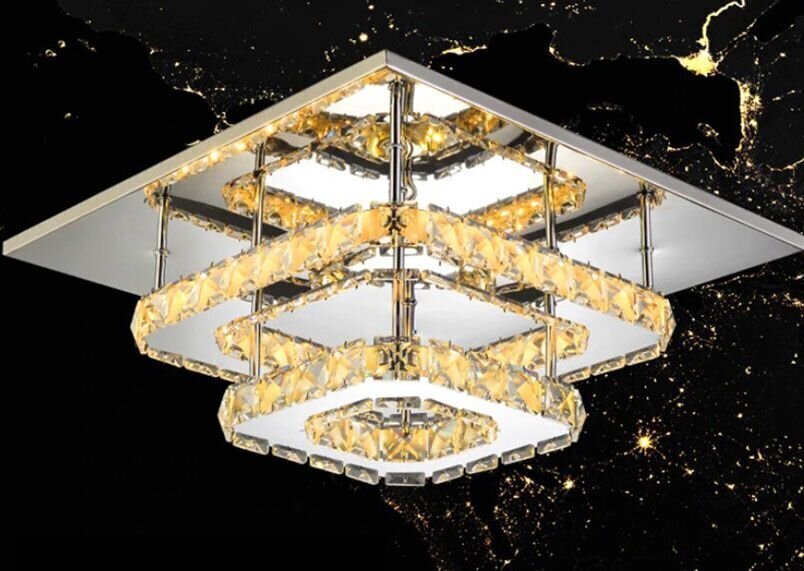 LED laevalgusti Crystal Square Double, 3000K цена и информация | Laelambid | hansapost.ee