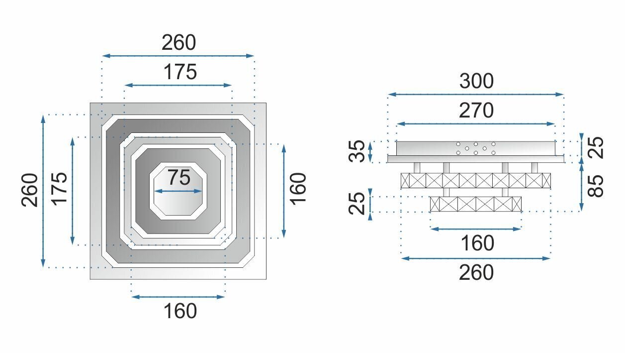 LED laevalgusti Crystal Square Double, 3000K цена и информация | Laelambid | hansapost.ee