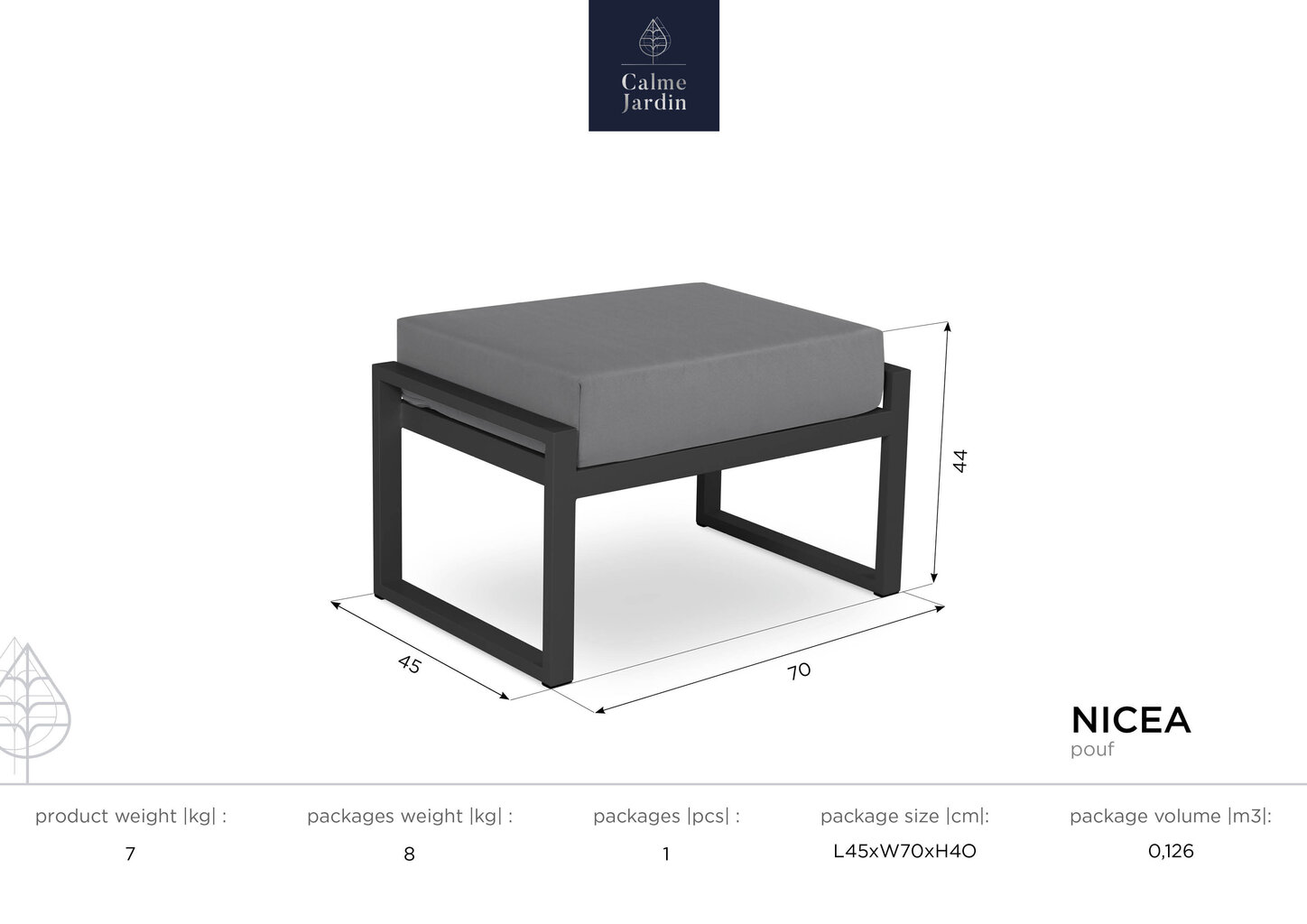 Aiamööbli komplekt Calme Jardin Nicea, 5-osaline, sinine/tumehall цена и информация | Välimööbli komplektid | hansapost.ee