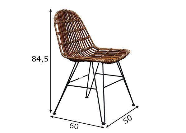 Söögitool Rattan, naturaalne цена и информация | Köögitoolid, söögitoolid | hansapost.ee