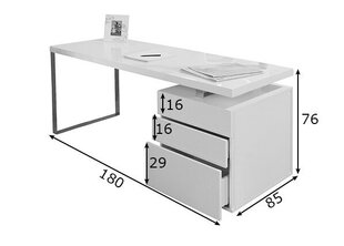Письменный стол, белый цена и информация | Компьютерные, письменные столы | hansapost.ee