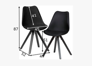 Набор столовых стульев Scandinavish, 2 шт., черный цена и информация | Стулья для кухни и столовой | hansapost.ee