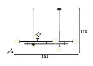 Подвесной светильник Aldex Harmony цена и информация | Потолочный светильник, 38 x 38 x 24 см | hansapost.ee