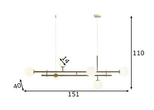 Laelamp Harmony, kuldne 891134727 hind ja info | Rippvalgustid | hansapost.ee