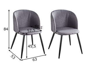 Набор из 2 обеденных стульев Wohnling, серый цена и информация | Стулья для кухни и столовой | hansapost.ee