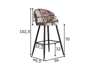 Барный стул Wohnling WL6.291, бежевого цвета цена и информация | Стулья для кухни и столовой | hansapost.ee