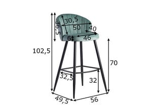 Барный стул Wohnling WL6.289, зеленый цена и информация | Стулья для кухни и столовой | hansapost.ee