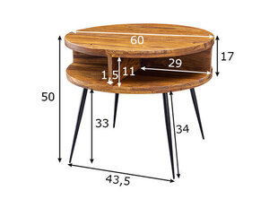 Кофейный столик Wohnling Laud, коричневый/черный цена и информация | Журнальные столики | hansapost.ee