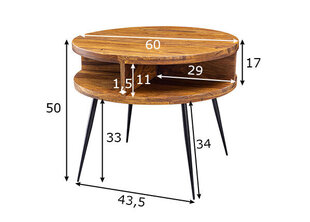 Kohvilaud Wohnling Laud, pruun/must hind ja info | Wohnling Mööbel ja sisustuskaubad | hansapost.ee