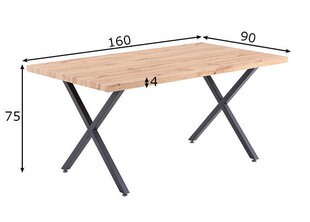 Обеденный стол 90x160, натуральный дуб цена и информация | Кухонные и обеденные столы | hansapost.ee