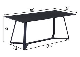 Söögilaud 90x180, hall hind ja info | Köögilauad, söögilauad | hansapost.ee