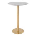 Обеденный стол Bolzano, 70x105 см, белый/золотой
