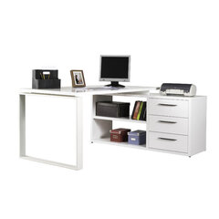 Угловой стол Disegno, глянцевый белый цена и информация | Компьютерные, письменные столы | hansapost.ee