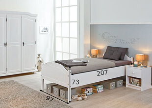 Кровать Karlo 90x200см, белая цена и информация | Кровати | hansapost.ee