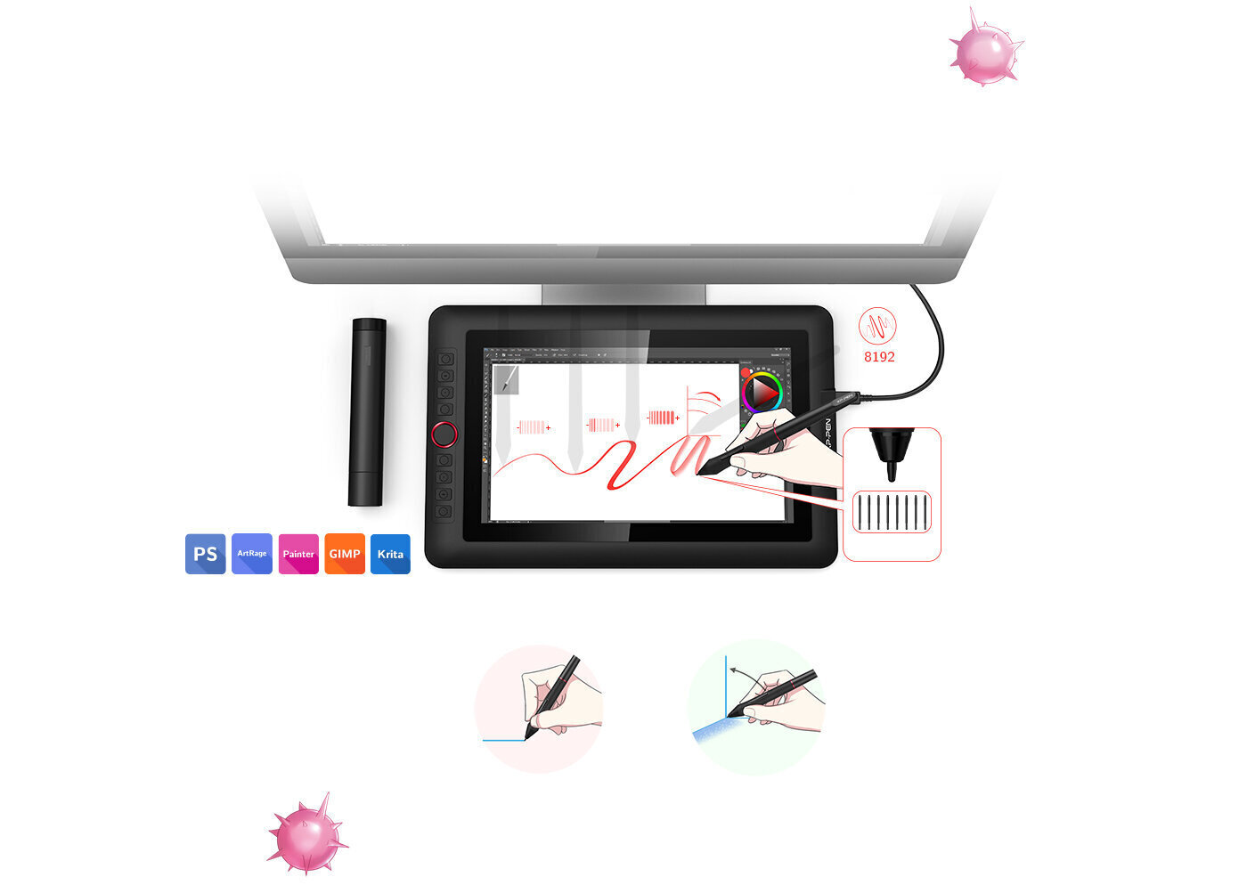 Graafikatahvel XP-Pen Artist 13.3 Pro цена и информация | Digitaalsed joonistustahvlid | hansapost.ee