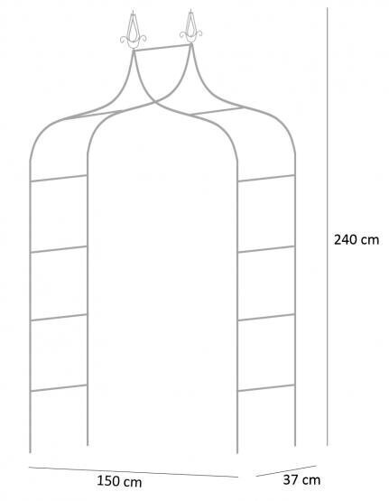 Garden Line metallist kaar taimedele, 150x37x240 cm hind ja info | Vaasid, alused ja taimeredelid | hansapost.ee