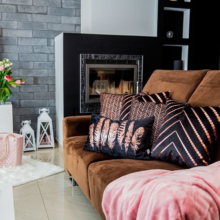 My Home dekoratiivne padjakate Black Herringbone цена и информация | Padjakatted ja dekoratiivpadjad | hansapost.ee