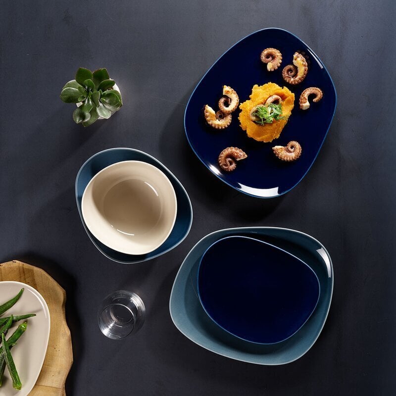 Like by Villeroy & Boch taldrikute komplekt 12-osa Organic, Deep Blue hind ja info | Lauanõud ja nõude komplektid | hansapost.ee