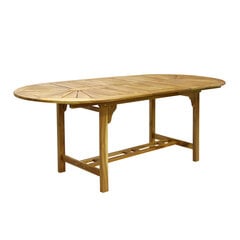 Раздвижной деревянный стол Finlay, 195x72 cм, коричневый цена и информация | Садовые столы и столики | hansapost.ee