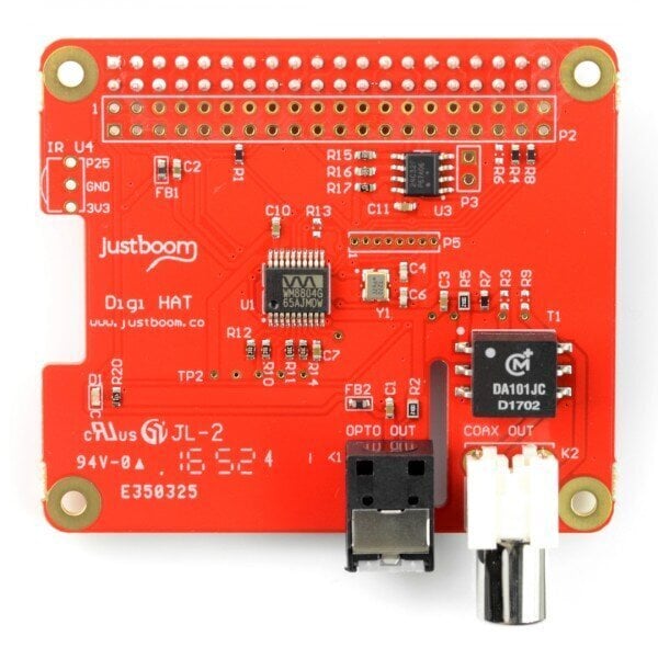 JustBoom Digi Hat helikaart Raspberry Pi 4/3/2 / B + hind ja info | Konstruktorid, robootika ja tarvikud | hansapost.ee