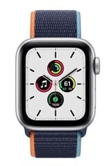 Смарт-часы Apple Watch SE (GPS + Cellular LT, 44mm) Silver Aluminium Case with Deep Navy Sport Loop цена и информация | Смарт-часы (smartwatch) | hansapost.ee