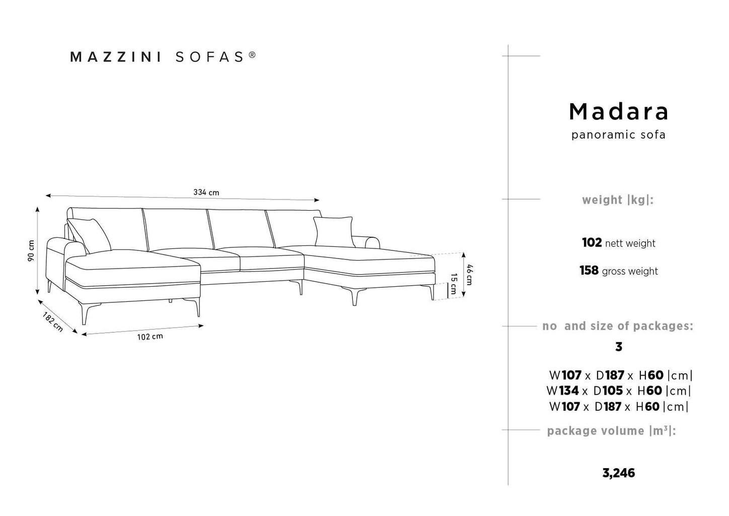 Pehme nurgadiivan Mazzini Sofas Madara, kreem hind ja info | Nurgadiivanid ja nurgadiivanvoodid | hansapost.ee