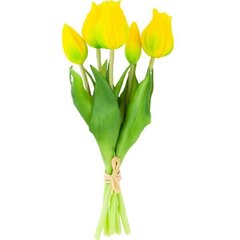 Тюльпаны искусственные, 5 шт., желтые цена и информация | Детали интерьера | hansapost.ee