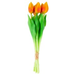 Тюльпаны искусственные, 5 шт., оранжевые цена и информация | Детали интерьера | hansapost.ee