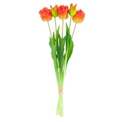 Искусственные тюльпаны Parrot, 5 шт., оранжевые цена и информация | Детали интерьера | hansapost.ee