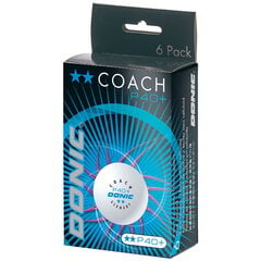 Мячи для настольного тенниса DONIC P40+ Coach 2 star, 6 шт. цена и информация | Мячи для настольного тенниса | hansapost.ee