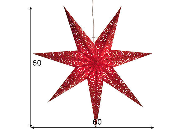 Täht Antique 60cm, punane hind ja info | Jõulukaunistused | hansapost.ee