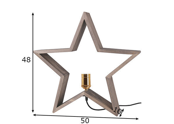 Puidust täht 48 cm hind ja info | Jõulukaunistused | hansapost.ee
