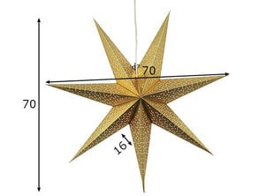 Paberist täht Dot 70cm, kuldne hind ja info | Jõulukaunistused | hansapost.ee