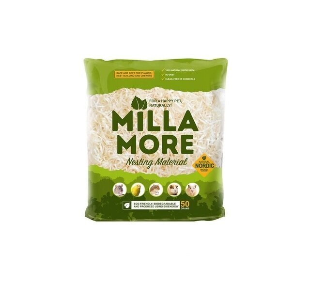 MILLAMORE NÄRILISTE/LINDUDE PESAMATERJAL 50G hind ja info | Toit väikeloomadele | hansapost.ee