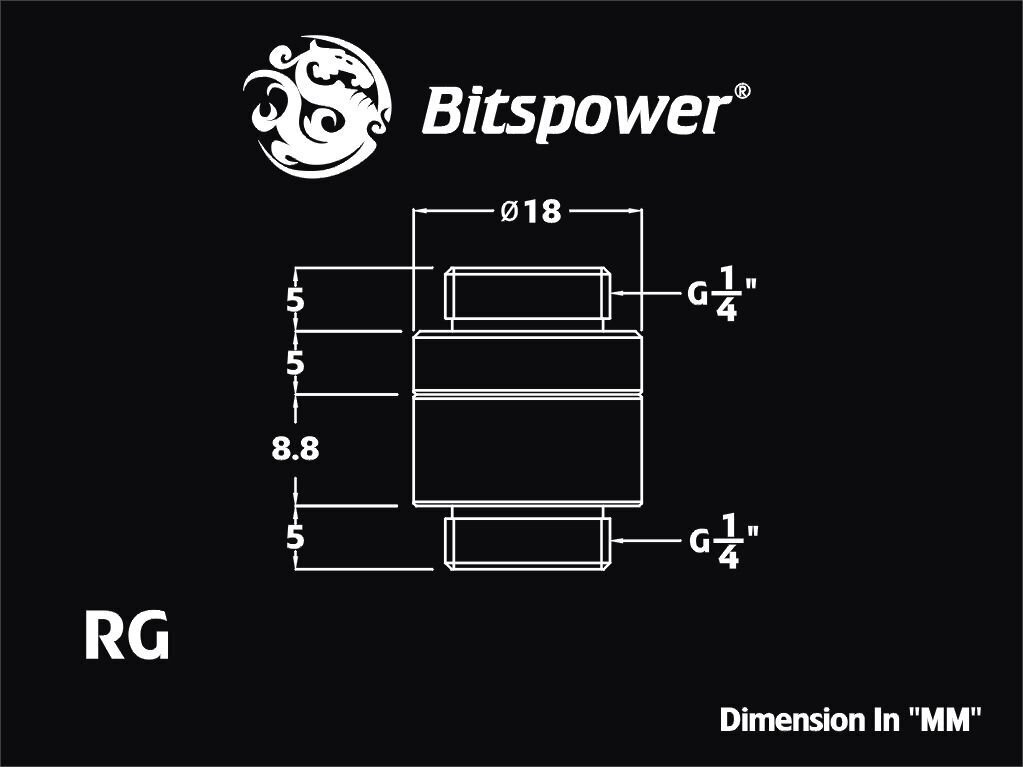 BitsPower connector 2x 1/4 "adapter - rotatable, Black matt (BP-MBRG) hind ja info | Vesijahutuse lisaseadmed | hansapost.ee