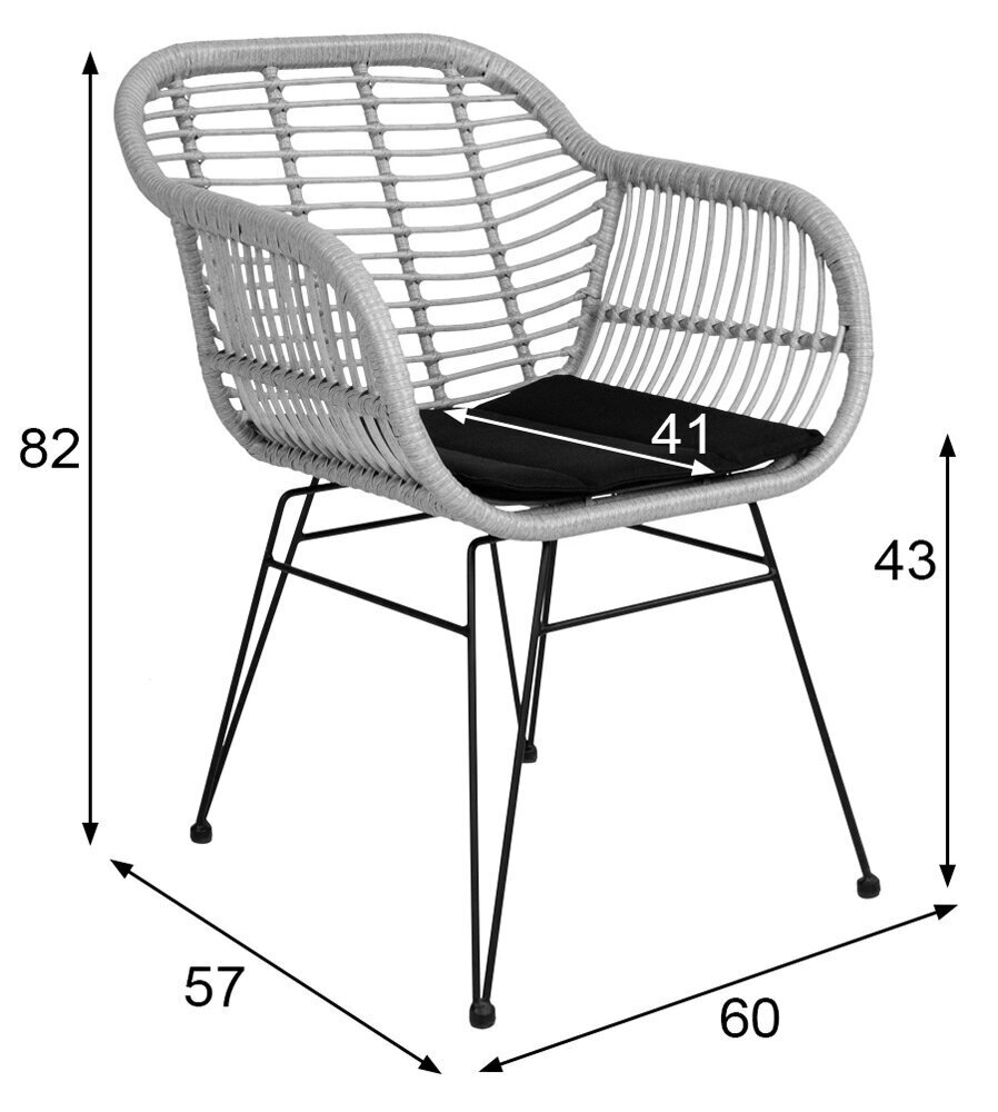 2-tooliga komplekt Trieste, must hind ja info | Aiatoolid, rõdutoolid | hansapost.ee